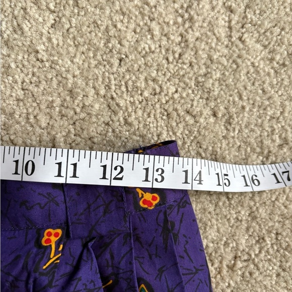 Women’s Vintage 80s Retro Y2K High Waist Floral Pattern Purple Short Size 4(27) - Picture 15 of 16